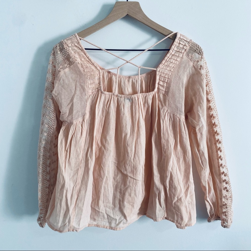 Lucky Brand Pink Boho Peasant Blouse - Picture 10 of 11